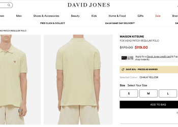 David Jones: MAISON KITSUNE Fox Head Patch Regular Polo – Was $170.00, now $119.00